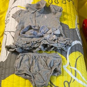 Ralph Lauren Gray Kids Polo Dress Set